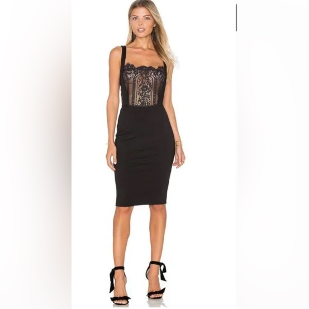 Lurelly Elegant Black Lace Bustier Dress